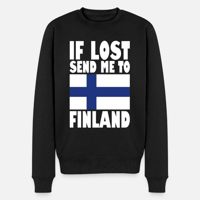 Drapeau de la Finlande - Pull Premium bio Homme - noir