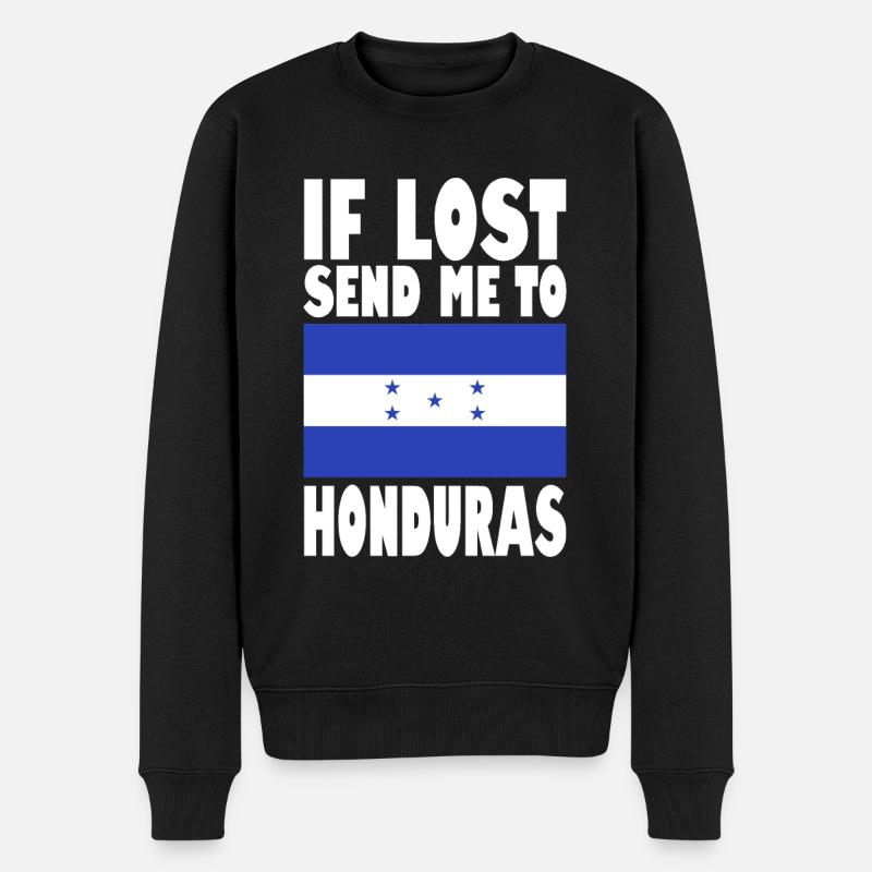 Honduras Flagge Spruch - Männer Premium Bio Pullover - Schwarz