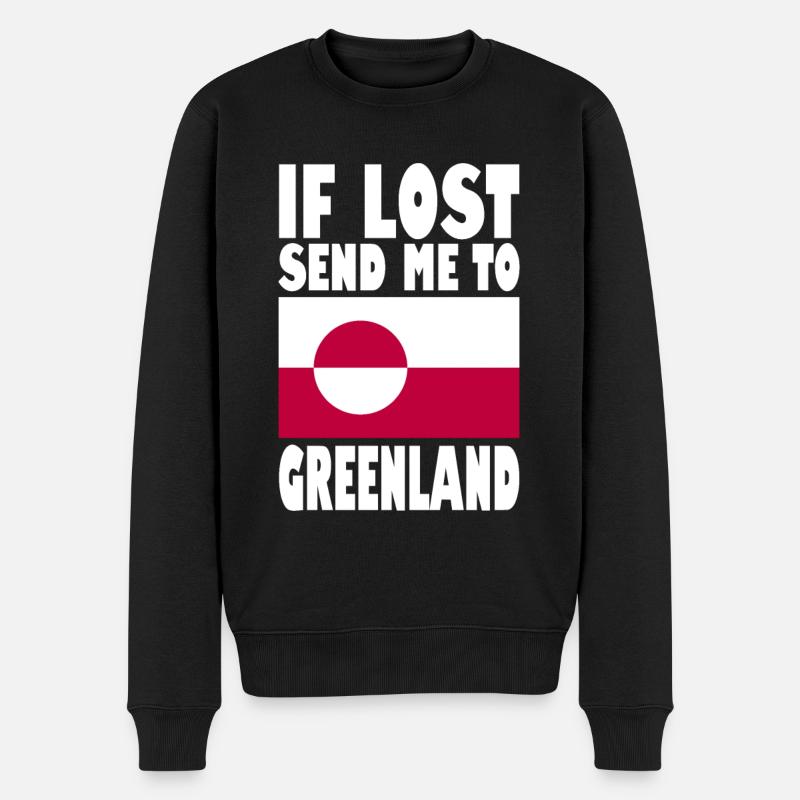 Grönland Flagge Spruch - Männer Premium Bio Pullover - Schwarz
