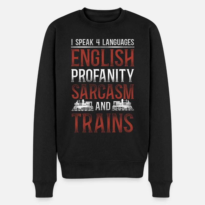 Steam Train Driver Trainspotting - Männer Premium Bio Pullover - Schwarz