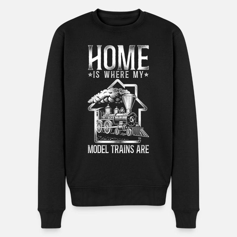 Conducteur de train à vapeur Trainspotting - Pull Premium bio Homme - noir