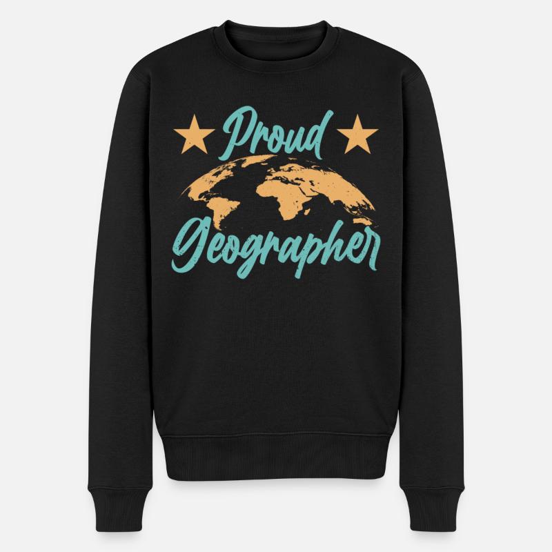 Stolzer Geograph Geographie Geographiestudent - Männer Premium Bio Pullover - Schwarz