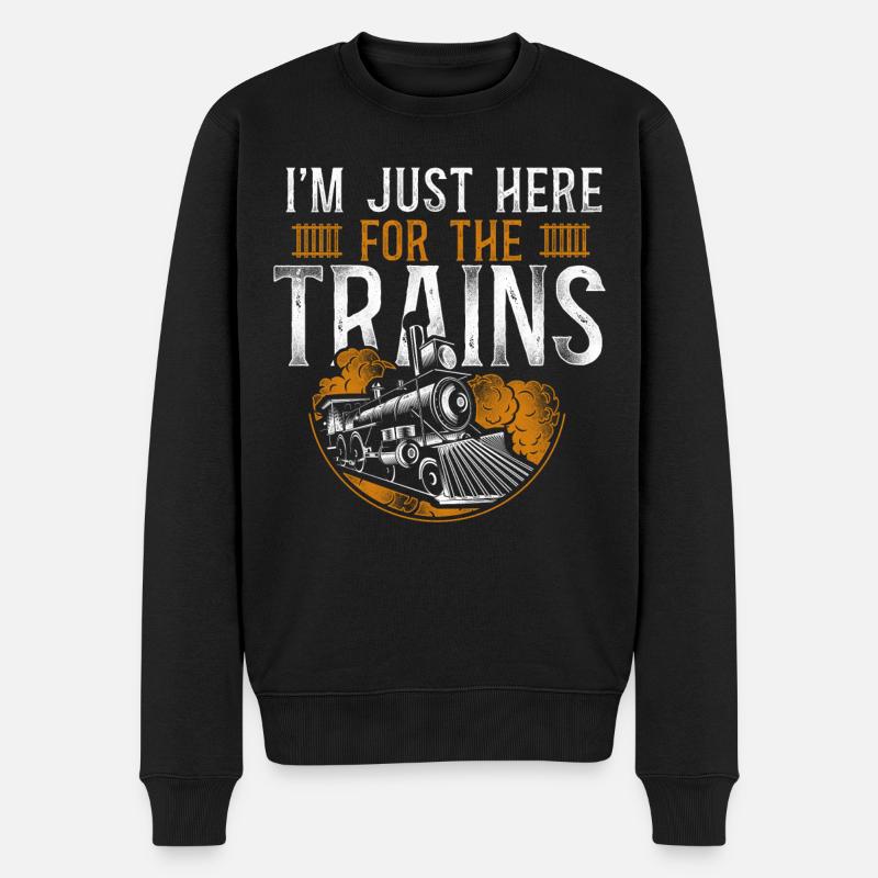 Steam Train Driver Trainspotting - Männer Premium Bio Pullover - Schwarz