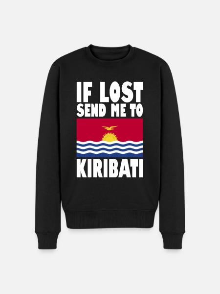 Kiribati Flag Saying - Men's Premium Organic Jumper - black