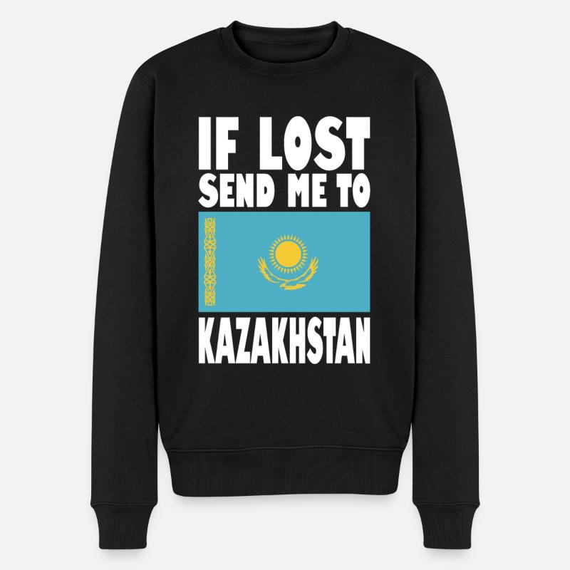 Drapeau du Kazakhstan - Pull Premium bio Homme - noir