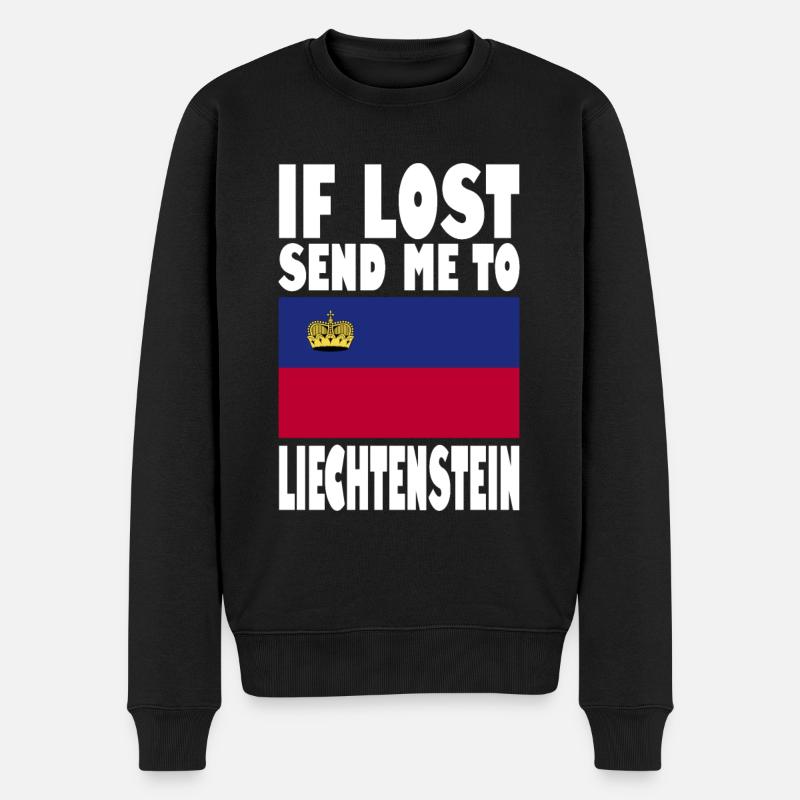 Liechtenstein Flagge Spruch - Männer Premium Bio Pullover - Schwarz