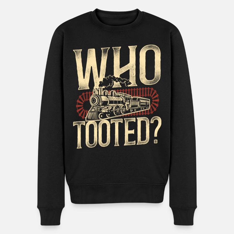 Steam Train Driver Trainspotting - Männer Premium Bio Pullover - Schwarz