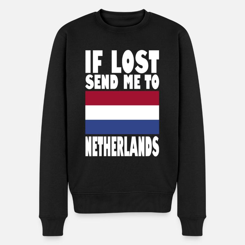 Niederlande Flagge Spruch - Männer Premium Bio Pullover - Schwarz