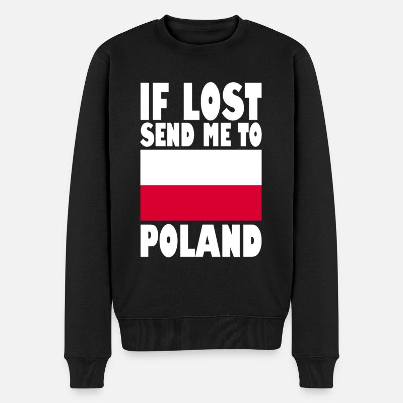 Polen Flagge Spruch - Männer Premium Bio Pullover - Schwarz