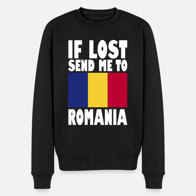 Slogan du drapeau roumain - Pull Premium bio Homme - noir