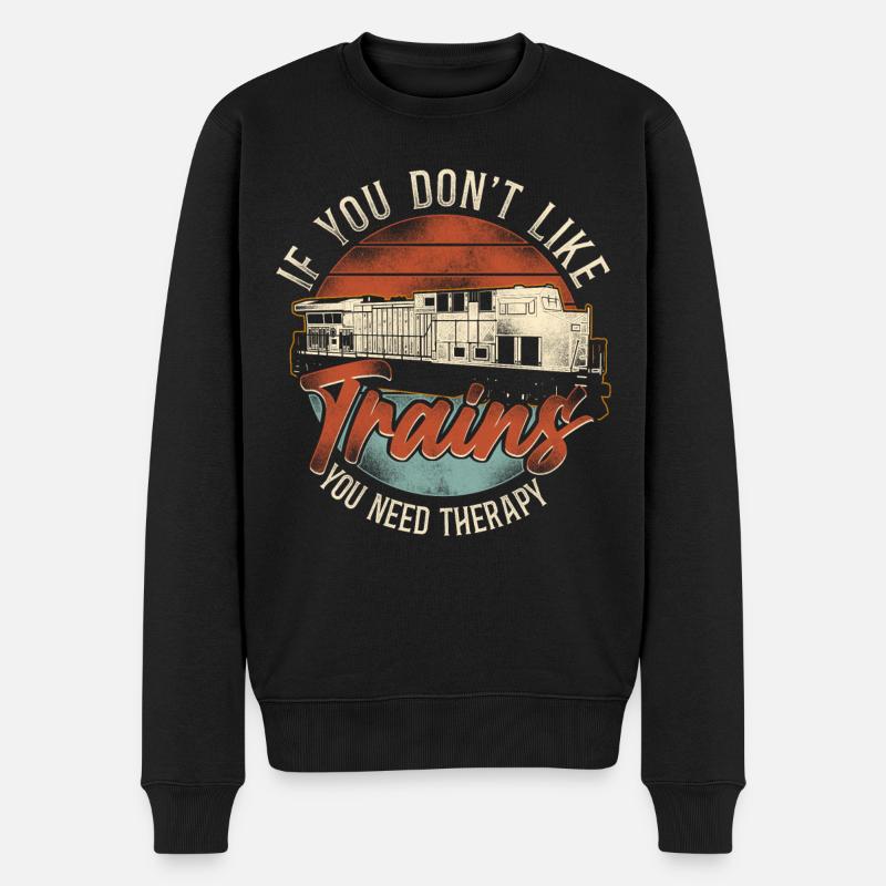 Freight Diesel Train Driver - Men's Premium Organic Jumper - black