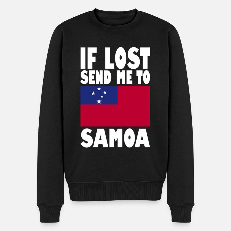 Samoa Flagge Spruch - Männer Premium Bio Pullover - Schwarz