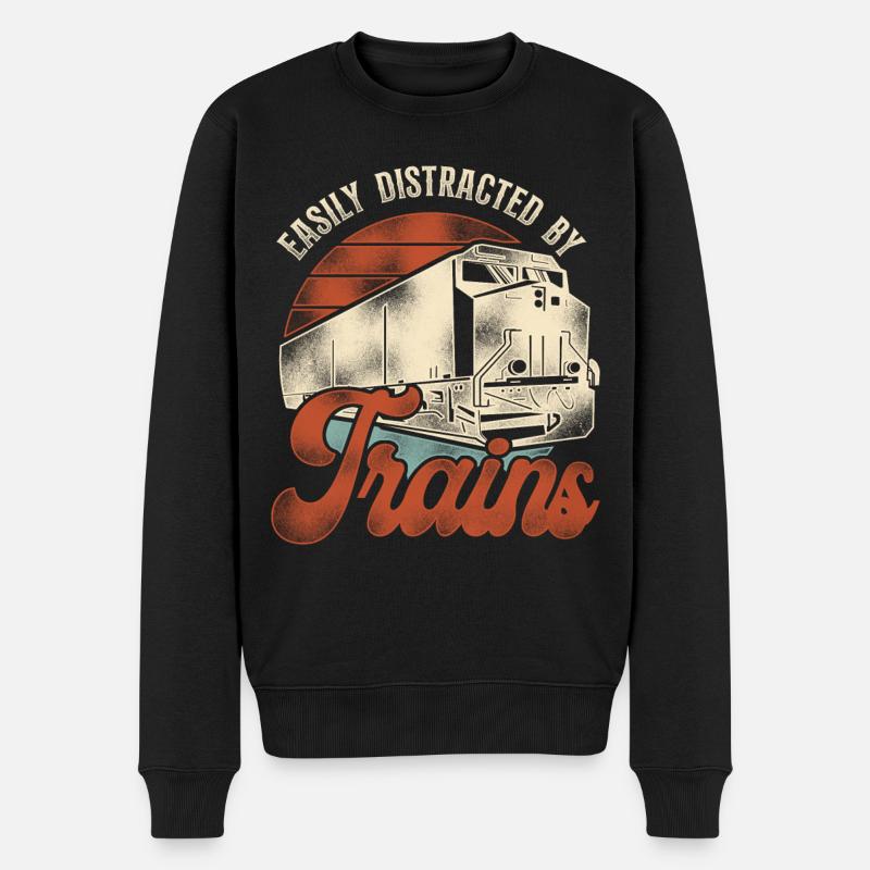 Freight Diesel Train Driver - Men's Premium Organic Jumper - black