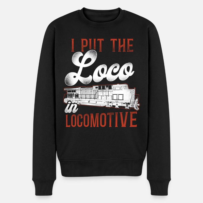 Freight Diesel Train Driver - Men's Premium Organic Jumper - black