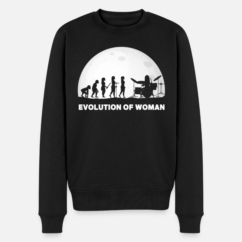 Schlagzeuger Evolution Drummer - Männer Premium Bio Pullover - Schwarz