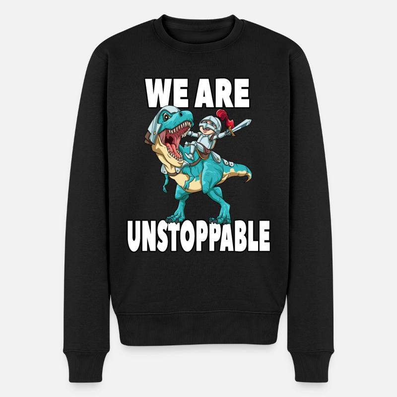 Brachiosaurus Dinosaurier Astronaut Dino Langhals - Männer Premium Bio Pullover - Schwarz