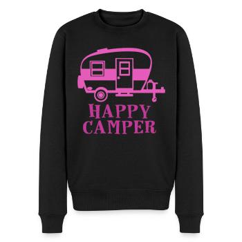 Glückliche Camper Wandershirt - Männer Premium Bio Pullover - Schwarz - Vorne - Nico (187cm)