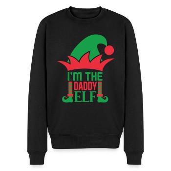 Ich bin der Papa-Elf Ugly Christmas - Männer Premium Bio Pullover - Schwarz - Vorne - Nico (187cm)