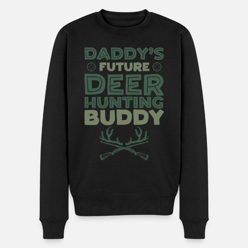 Buck Deer Hunting Hunter Kid - Männer Premium Bio Pullover - Schwarz