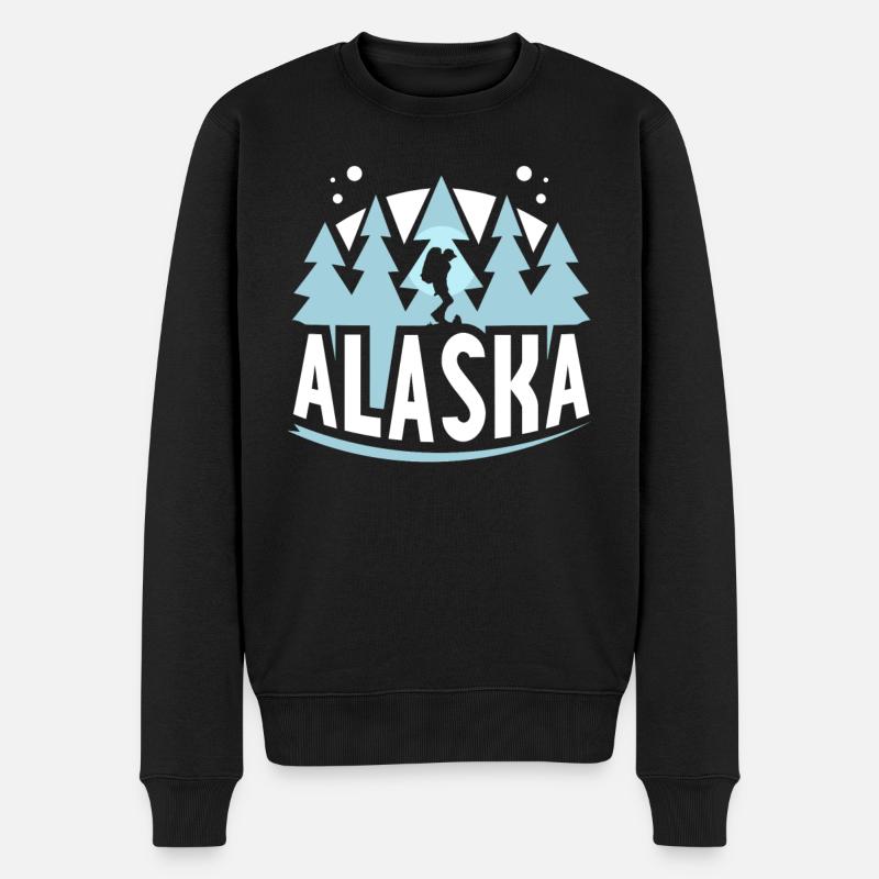 Alaska Wanderung Natur Wandern Wanderer - Männer Premium Bio Pullover - Schwarz
