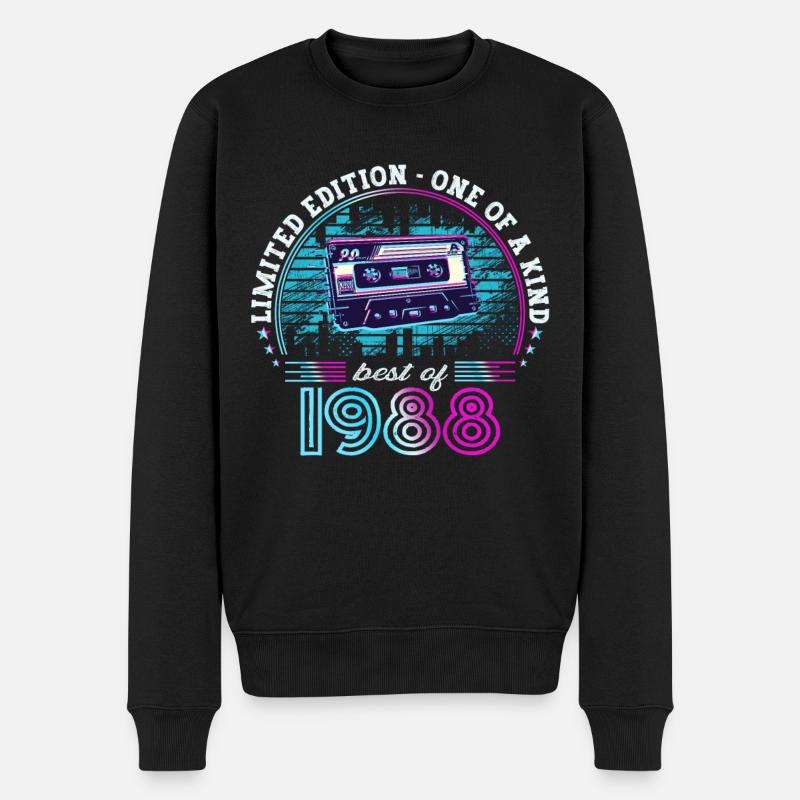 Original September 1988 34. Geburtstag Geschenk - Männer Premium Bio Pullover - Schwarz