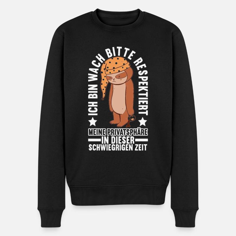 Faultier Lustige Sprüche Sarkasmus - Männer Premium Bio Pullover - Schwarz