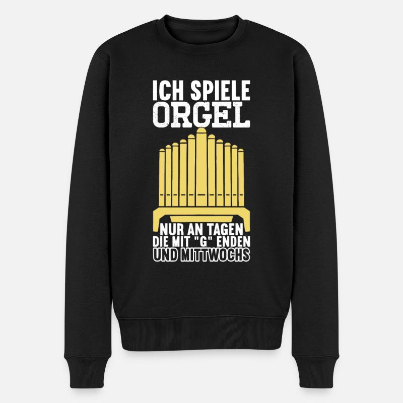Orgel Organist - Männer Premium Bio Pullover - Schwarz