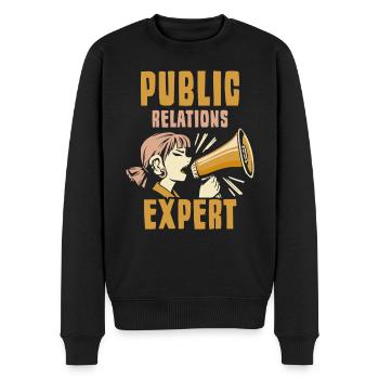 Public Relations Expert Profession PR Job - Men's Premium Organic Jumper - black - Front - Nico (187cm)