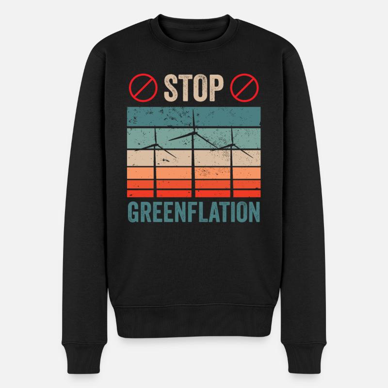 Greenflation Stop Green Inflation Énergie - Pull Premium bio Homme - noir