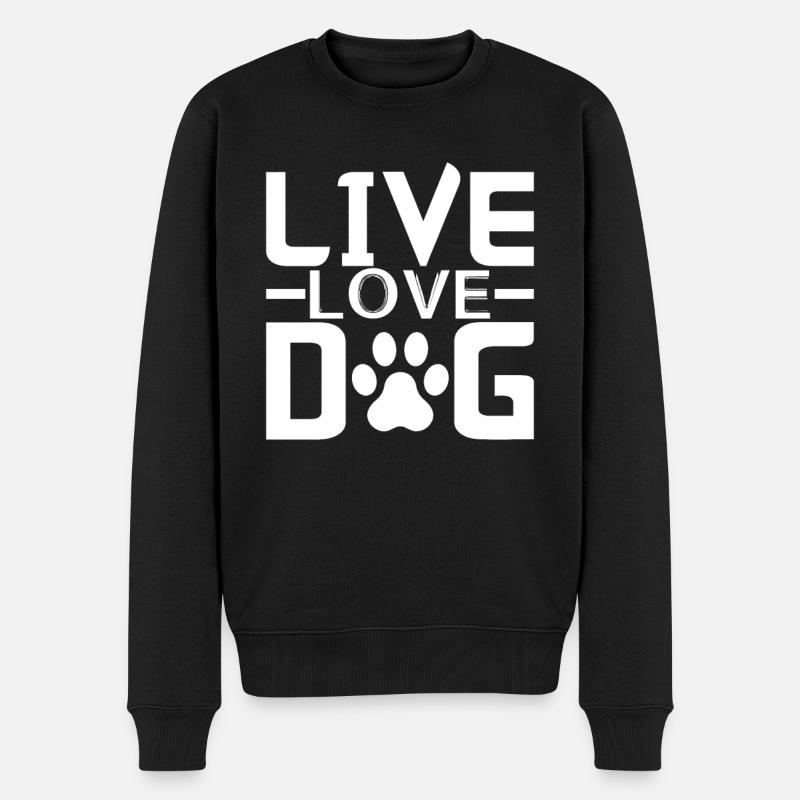 Leben Liebe Hunde - Männer Premium Bio Pullover - Schwarz