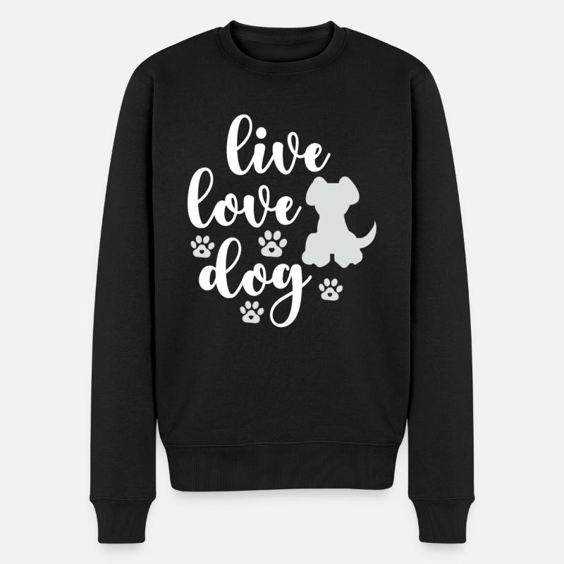 Leben Liebe Hunde - Männer Premium Bio Pullover - Schwarz