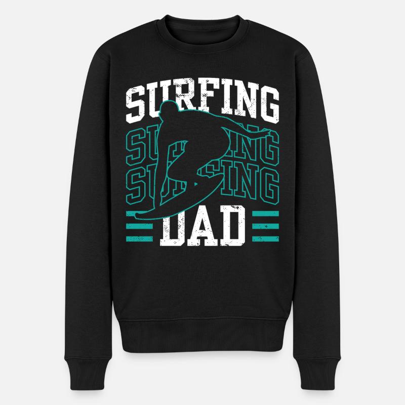 Surf Père Surf Surfboard Surfer - Pull Premium bio Homme - noir