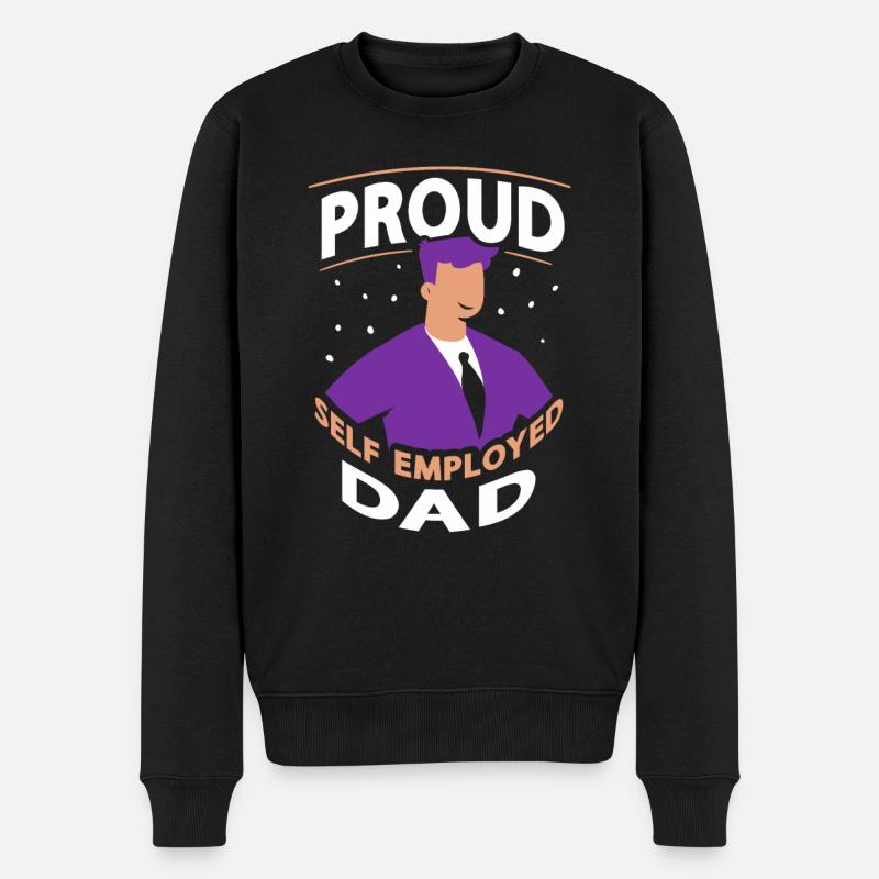 Stolzer Selbständiger Vater Selbstständig - Männer Premium Bio Pullover - Schwarz