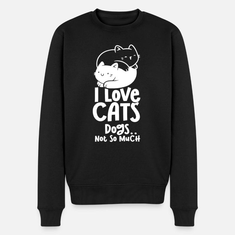 Ich Liebe Katzen Die Hunde Nicht So Sehr Süß Katze - Männer Premium Bio Pullover - Schwarz