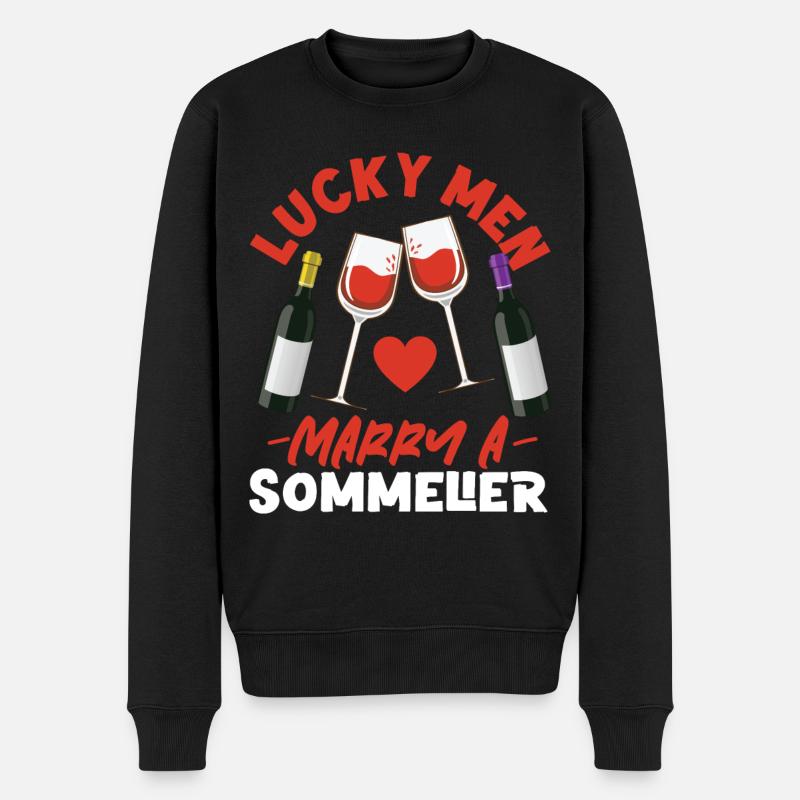 Sommelier Wine Drinking Tasting - Männer Premium Bio Pullover - Schwarz