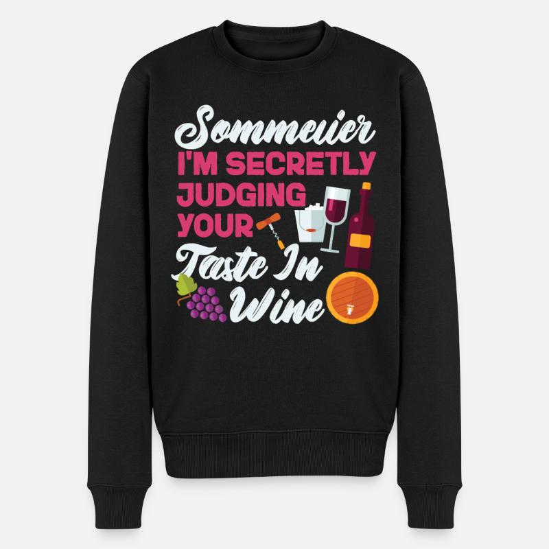 Sommelier Wine Drinking Tasting - Männer Premium Bio Pullover - Schwarz