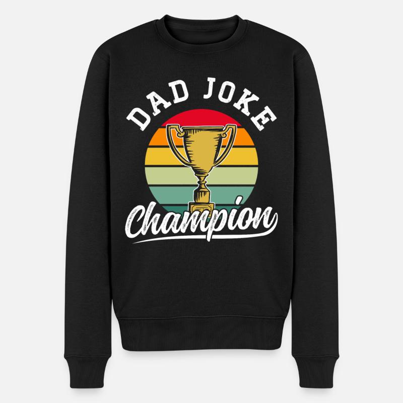 Dad Joke Papa Witz Jokes Vater - Männer Premium Bio Pullover - Schwarz