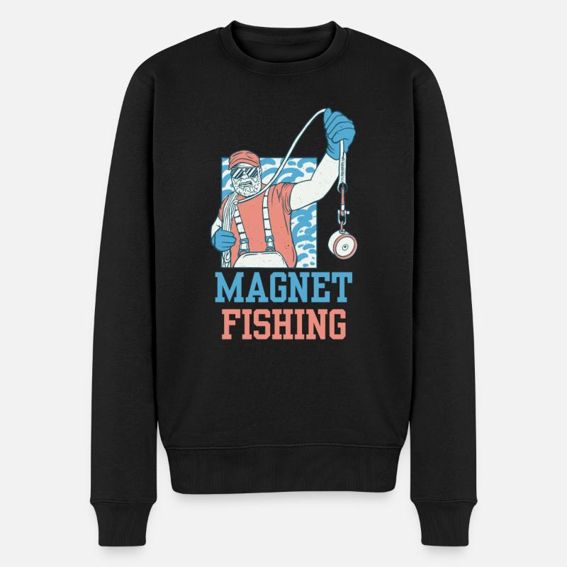 Magnetfischen Magnet Magnetfischer - Männer Premium Bio Pullover - Schwarz