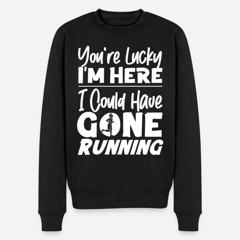 Running Runner Half Marathon - Men's Premium Organic Jumper - black