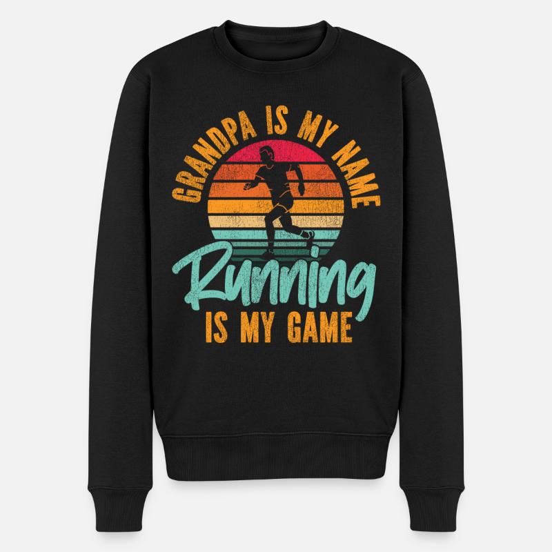 Running Runner Half Marathon - Männer Premium Bio Pullover - Schwarz