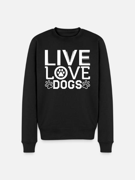 Leben Liebe Hunde - Männer Premium Bio Pullover - Schwarz