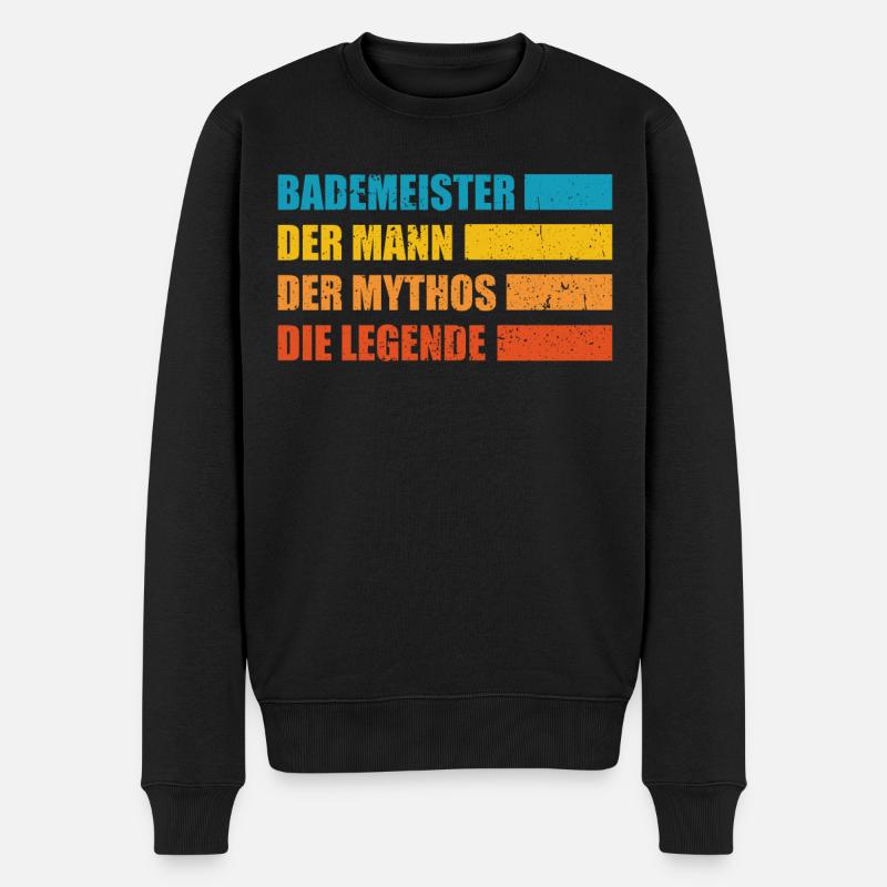 Bademeister Rettungsschwimmer Ehemann - Männer Premium Bio Pullover - Schwarz