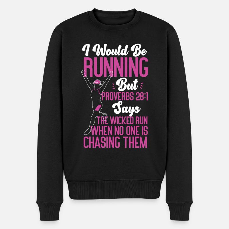 Running Runner Half Marathon - Männer Premium Bio Pullover - Schwarz