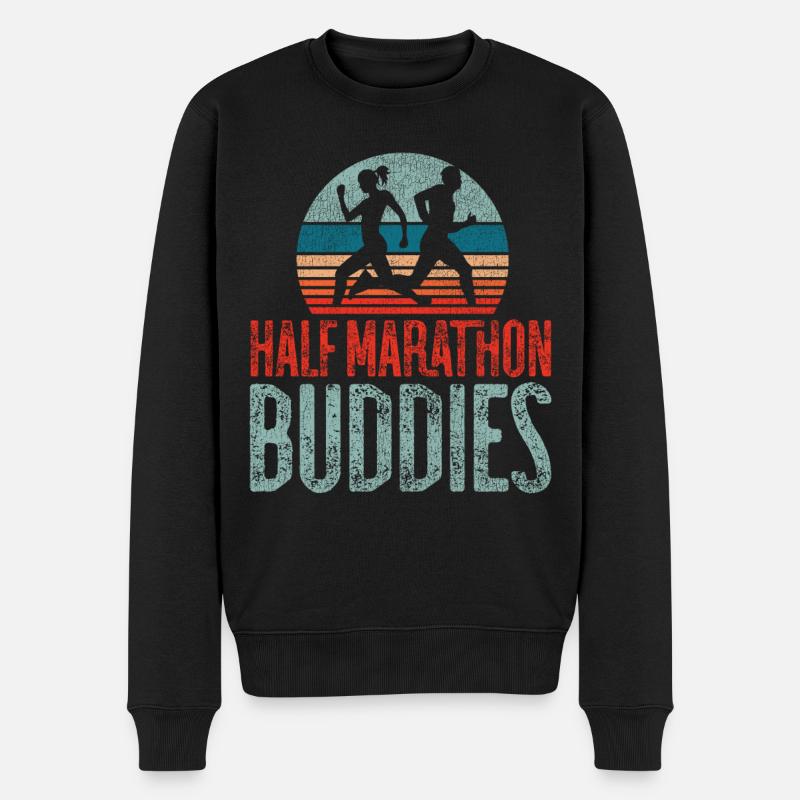 Running Runner Half Marathon - Männer Premium Bio Pullover - Schwarz
