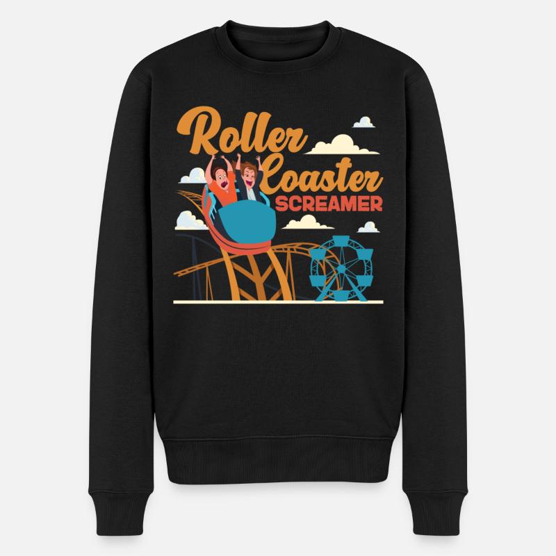 Roller Coaster Roller Coaster - Männer Premium Bio Pullover - Schwarz