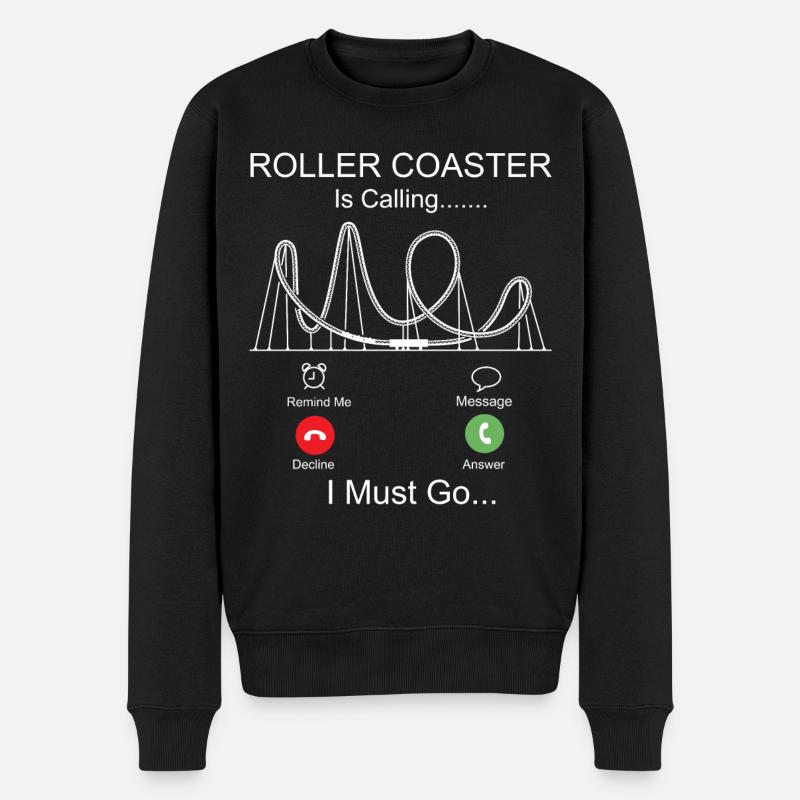 Roller Coaster Phone Display - Männer Premium Bio Pullover - Schwarz