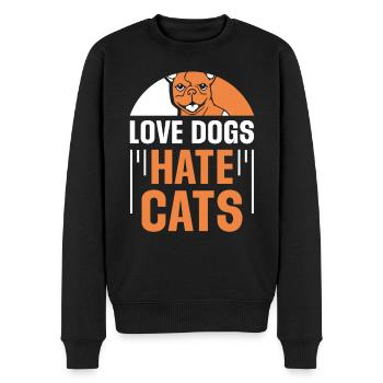 Chers chiens Détestez les chats Puppy Lover Dog - Pull Premium bio Homme - noir - Devant - Nico (187cm)