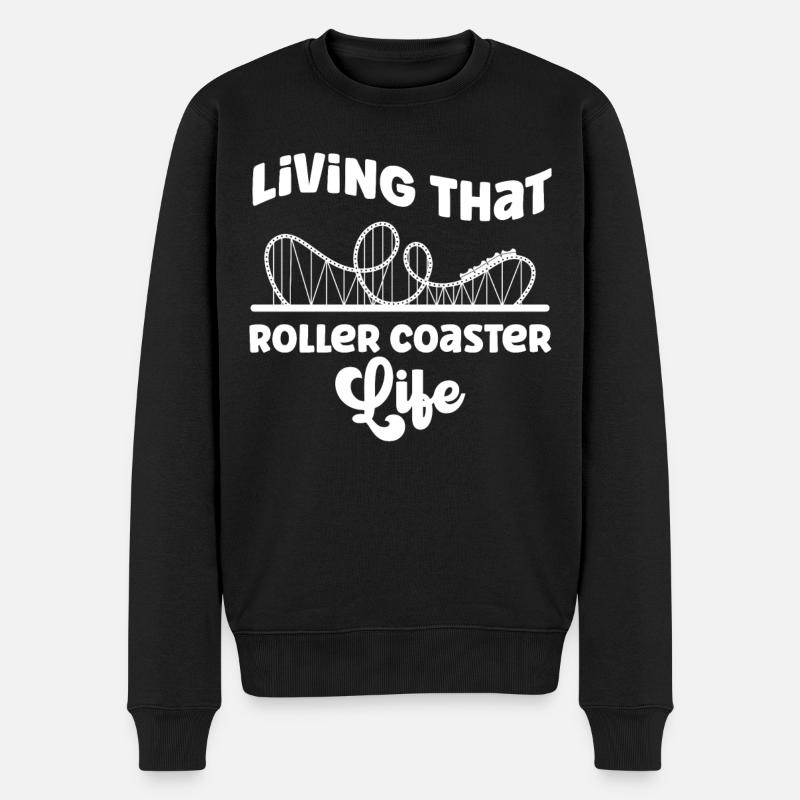 Roller Coaster Living That Roller - Männer Premium Bio Pullover - Schwarz