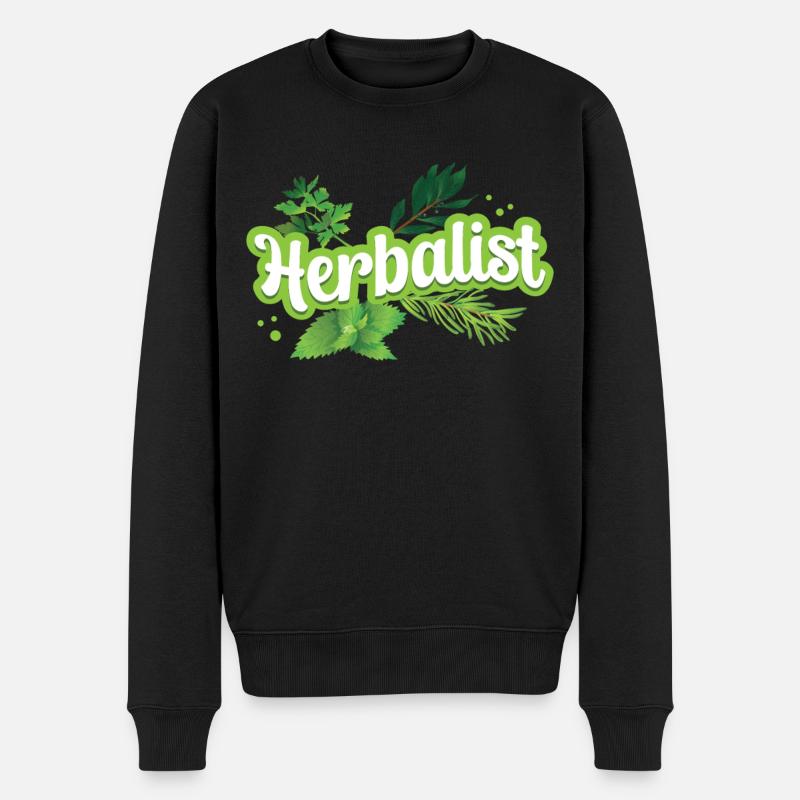 Kräutersammler Kräuter Kraut Kräutergarten - Männer Premium Bio Pullover - Schwarz