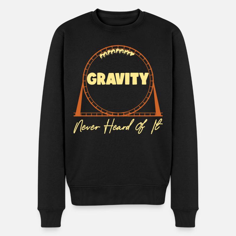 Roller Coaster Gravity Never Heard - Männer Premium Bio Pullover - Schwarz